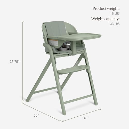 Image of Evolur Step and Savor Baby High Chair, Converts to Adult Stool, 5 Position Adjustable Height and Footrest Positions Portable High Chair, Removable Tray, Easy to Clean and Removable Cushion