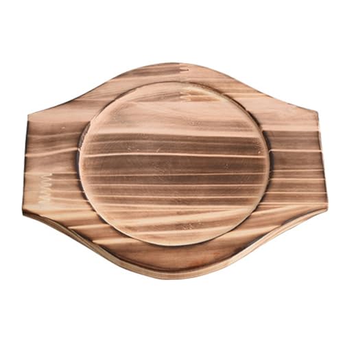 DOITOOL Dolsot Stone Bowl Tray Wooden Korean Bibimbap Earthenware Stone Bowl Holder Saucer Heat...