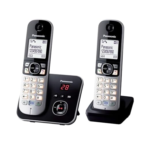 Panasonic Duo KX-TG6822FRB Téléphone Numérique sans fil DECT avec Répondeur Wi-Fi Noir
