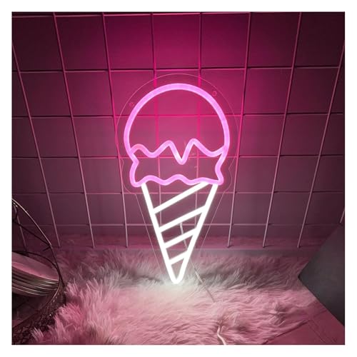 Lampe néon décoration murale pour magasin de desserts et enseigne voiture glace