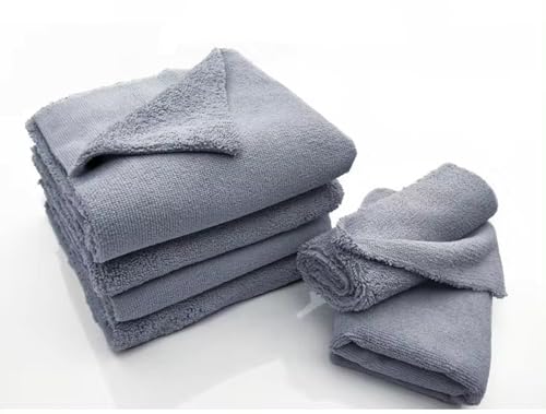 Image of 340 GSM Microfiber Cloth for Car - Edgless & Dual Sided Microfiber Cleaning Cloth - Lint & Streak Free Car Cloth - Multipurpose Car Wash Cloth for Interior & Exterior - 6pc, 40x40 cm- Grey