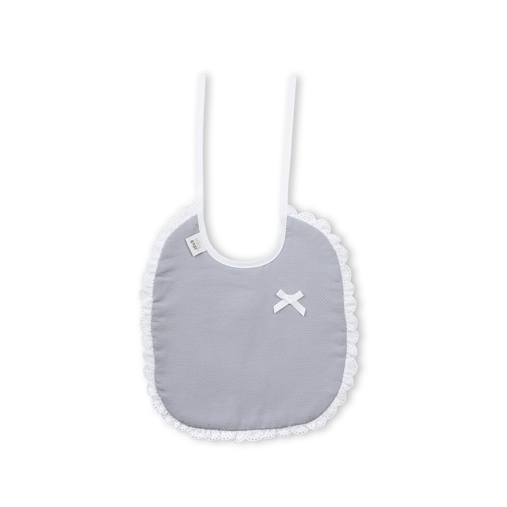 Danielstore Babero para Bebé Recien Nacido con el Nombre Bordado Babero para Alimentación de Bebés (R6C azul-gris)