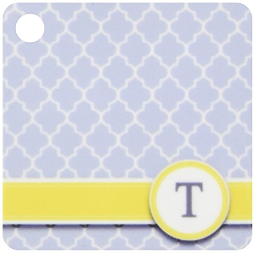Porte-clés lettre T idée cadeau utile avec motif gris lot de 2