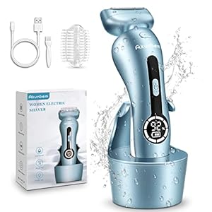 Elektrorasierer für Frauen, Bikini-Trimmer, Rasierer für Frauenhaar, Beine und Achselhöhlen, kabelloser, schmerzfreier, wasserdichter (Blau)