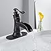 Waterfall Bathroom Faucet Oil Rubbed Bronze Sink with Pop Up Drain Stopper Faucets Single Hole Rustic Vanity Farmhouse Overflow One Handle Bath Black Commercial Assembly by Homevacious