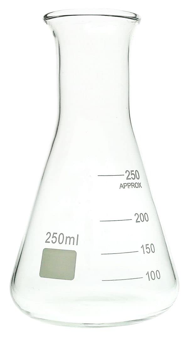 Wysokiej jakości kolba Erlenmeyera ze szkła borokrzemianowego - kolba stożkowa z szeroką szyjką (50 ml-5000 ml) do użytku laboratoryjnego i domowego(250ml)