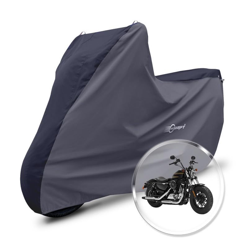 Image of Neodrift 'SuperMax' Bike Cover Suitable for Harley Davidson Forty Eight (All-Weather Motorcycle Protection, Water & UV Resistant, Dustproof, Windproof) (Colour: Black - D.Gray)