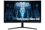 Samsung 32-Inch(80cm) 4K UHD Odyssey Neo G8 Gaming, 240 Hz, 1ms Curved Monitor, 3840 x 2160 Pixels, Mini-LED, Height Adjustable Stand, Matte Display, HDR2000 (LS32BG850NWXXL, Black)