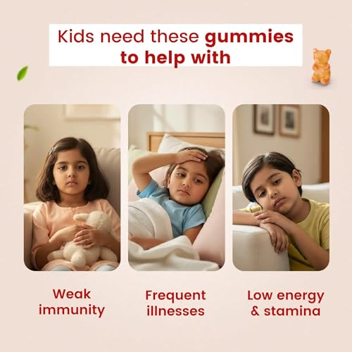 Image of BabyOrgano Nutriverse Immunity Gummies for Kids (2-15 Years) | 4+ Ayurveda-Inspired Herbs | Boosts Stamina, Energy & Vitality | Gelatin-Free, Gluten-Free, Soy-Free | Strawberry Flavor | 30 Gummies