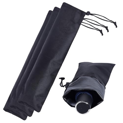 letsinstyle 3Pcs 5.1 x 17.7 Inches Umbrella Bag Oxford Cloth Travel Umbrellas Storage Pouches Black Wet Umbrellas Cases for Storage Carry Travel Home Outdoor