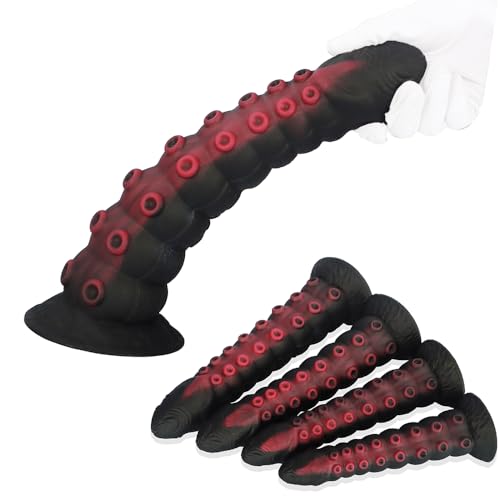 Xuomt Flexibler Realistischer Fantasy Krake Dildo mit Starker Saugnapf Analdildo Anal Plug Oktopus Tentakel Monster Dildo Silikon Buttplug Homosexuell Sexspielzeug für Frauen Männer (S)