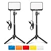 UBeesize 2er-Pack LED Videolicht Dimmbares Kamera Licht mit Einstellbar Stativ Ständer und Farbfilter für Videokonferenzen Beleuchtung / Spielestreaming / YouTube-Videofotografie