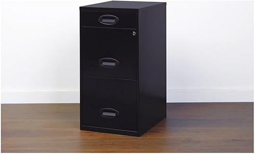 Miniatura 4 de Home Square - Archivador vertical de metal con 3 cajones, color negro (juego de 2)
