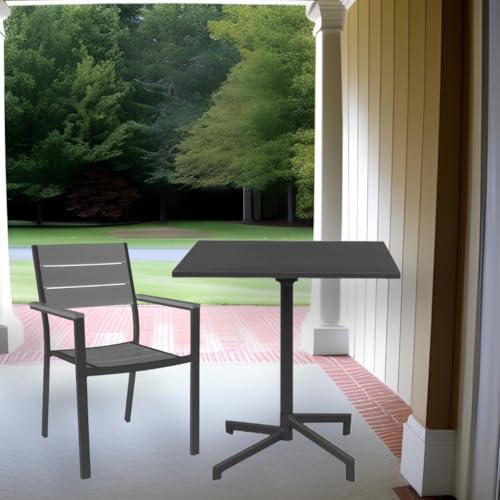 Table carrée 70x70 extérieureFreddy en acier noir de terrasse - 3
