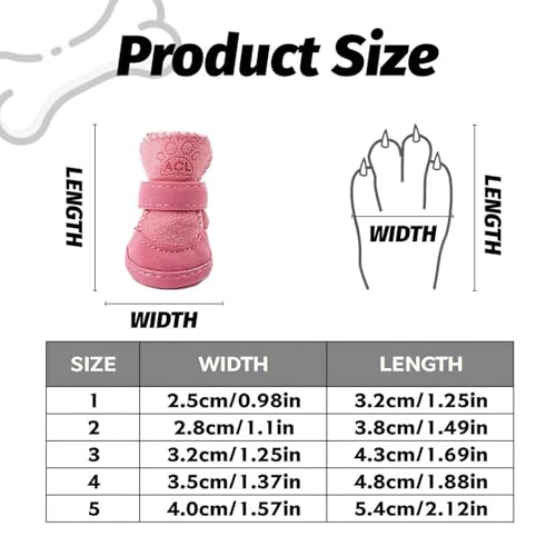 Hundeschuhe Pfotenschutz,Hundeschuhe Kleine Hunde,Plüsch Hundestiefel,Hundeschuhe Winter,Hund Schneestiefel,Hunde Schuhe Anti Rutsch,Schneestiefel für Haustiere für kleine,Sport im Freien (Rosa 2)