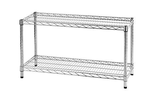 Archimede Sistema Componibile, Scaffale Due Ripiani, Grigio (Cromato), 91 x 36 x 50 cm