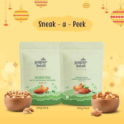 Image of Paper Boat Assorted Dry Fruits Gift Pack, 400g| Kaju Badam Mixed Nuts| Diwali Gift Hamper I Premium Festive Gift Box (Pack of 2)