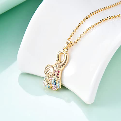 Elephant Necklace Gifts for Women,Animal Elephants Pendant Necklaces Jewelry for Elephant Lovers2