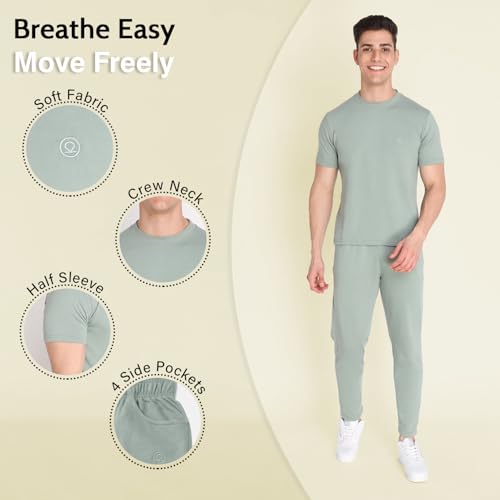 Image of CHKOKKO Men Training Suit Casual Summer Track Suit Co-Ord Sets