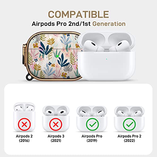 Image of Maxjoy for AirPods Pro 2nd /1st Generation Case with Lock, Cute AirPods Pro 2 Case Lock Protective Hard AirPod Pro Cover for Women Men with Keychain for Airpod Pro (2023 /2022 /2019), Leaf
