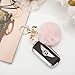 Fashion Keychain for Women, Cute Heart Bling Key Chain Accessories Pom Pom for Backpack