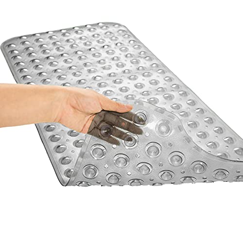 TEESHLY Bathtub Mats for Shower Tub Extra Long Non-Slip Bath Mat, Shower Mat with Drain Holes and Suction Cups - Image 2