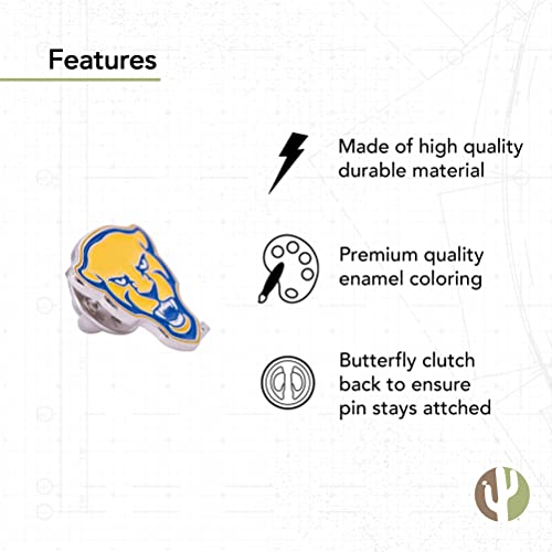 Image of Desert Cactus University of Pittsburgh Lapel Pin PITT Panthers Made of Metal for Formal Wear, Bag and Hat Jewelry, and Tie Tack (Pin 3)