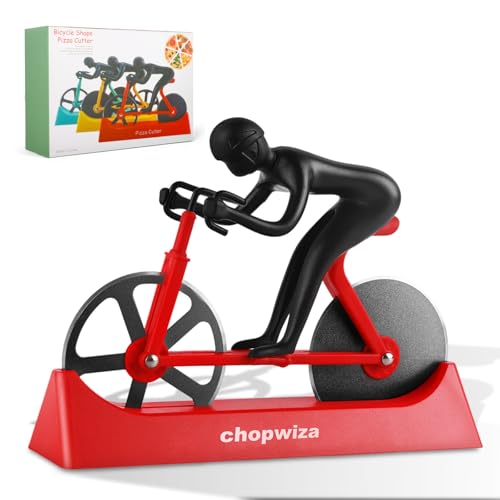 Bike Pizza Cutter,Bicycle Pizza Slicer,Stainless Steel Pizza Cutter Wheels with...