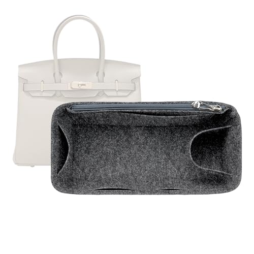 Lckaey Organizador de bolsa para Hermes birkin bolsa 35 inserto organizador de feltro Y013grey-L