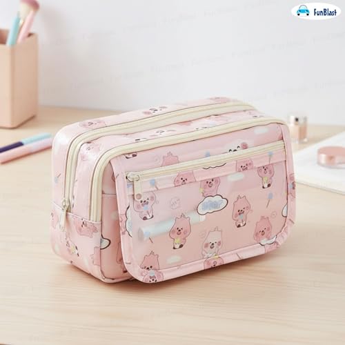 Image of FunBlast Pencil Pouch for Girls- Kawaii Pencil Pouch, Aesthetic Pencil Case Organizer, Large Capacity Stationary Organizer Case, Multipurpose Zipper Pouch for Kids & Adults (E)