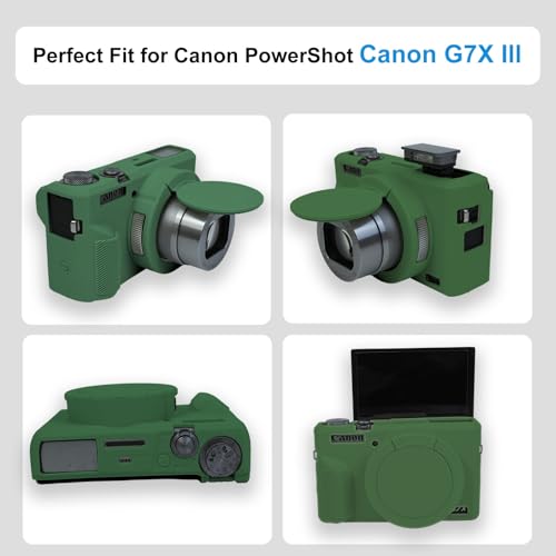 Funda de silicona para Canon Powershot G7X Mark III verde miniatura 2