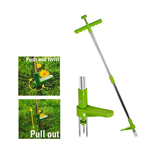 Manual Weeder, Stand-up Weeder with 3 Claws ï¼ŒHand Weeder Gardening Tool Stainless Steel.