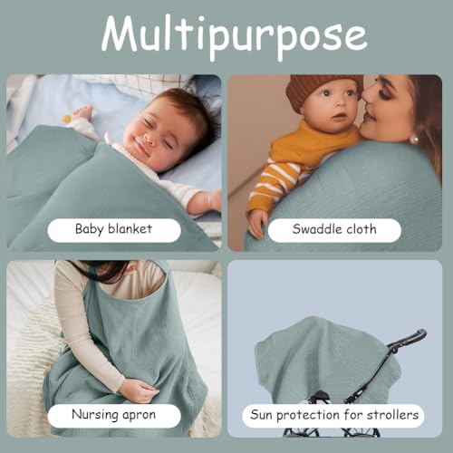 Aolso Stillbezug für Babys, Musselin-Stillbezug, Stilltuch für Unterwegs Stillschal Stillschürze, Weicher und Atmungsaktiver Stillschal… – Ansicht 4