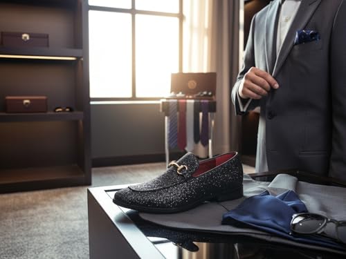 Image of Men's Velvet Designer Classic Dress Tuxedo Smoking Slipper Loafers Slip On Shoes SM-56