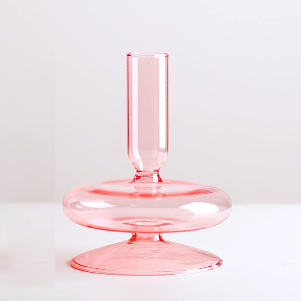 Romantic Glass Candle Holders Nordic Dinner Candlestick Holders Decorative Handmade Candle Holders for Rustic Wedding Centerpieces, Party Supplies