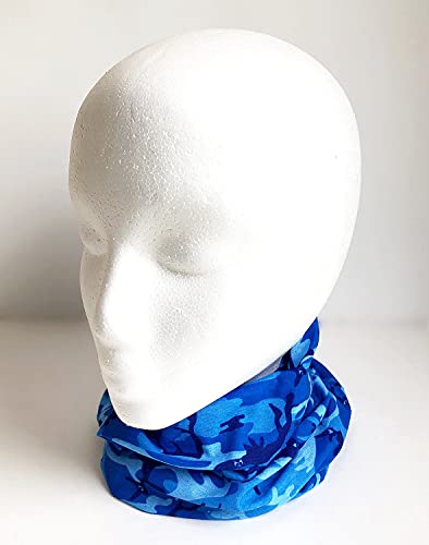 NICKSTON 6 cachecóis camuflados azuis multifuncionais, sem costura, de microfibra, proteção contra p