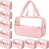 9 bolsas de aseo transparentes de viaje a granel, bolsas de maquillaje impermeables con cremallera, bolsas de plástico para cosméticos, bolsa de transporte transparente para baño y organización