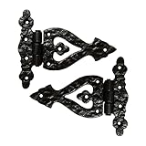 Maa Kamakhya Hardware “Maalav” Black Antique Cast Iron Tee Hinge (Black Powder Coated Finish) - Supplied as 2 Piece Per Pack