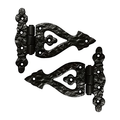Maa Kamakhya Hardware “Maalav” Black Antique Cast Iron Tee Hinge (Black Powder Coated Finish) - Supplied as 2 Piece Per Pack