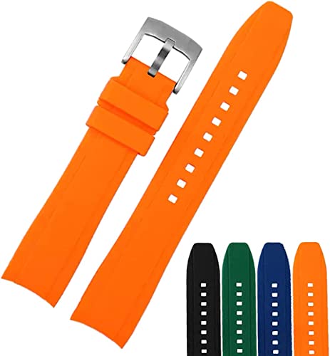 Strapseeker Dexter Top Grade Silicone Curved Lug End Watch Strap- Watch Bands For Men & Women -Waterproof Rubber Bracelet for Sports & Dive Watches-Replacement for Tudor, Omega & Seiko Watches Black,