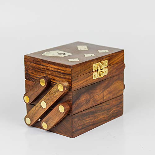 All-In-One Nagina International Wood Crafted Multi Game Box: Domino, Cards, Dice And More! #TOP4