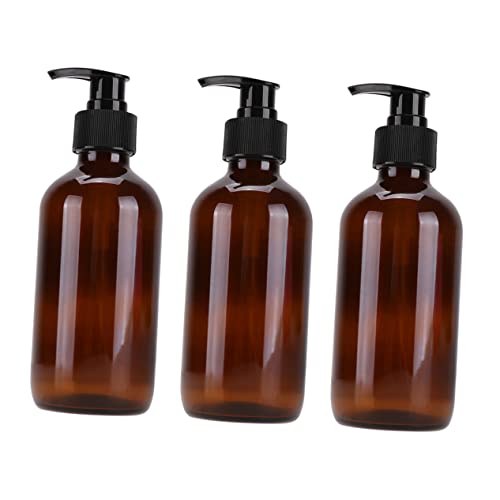 MUCKLILY 3Piezas Botella de Cosméticos de Vidrio Marrón Almacenamiento de Emulsiones y Esenciales Portátil Limpiar