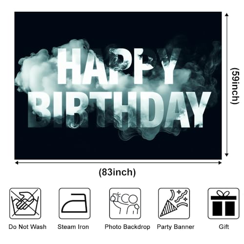 Fondo Fotográfico Humo Feliz Cumpleaños 7x5ft miniatura 3