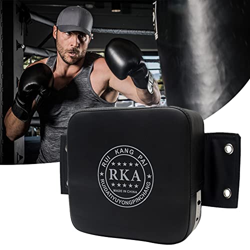 Laluky Coussin de boxe mural, sac de frappe carré, sac de frappe portable, sac de sable mural, protection d'entraînement, accessoires pour Muay Thai, kickboxing, arts martiaux, karaté (noir) – vue 3
