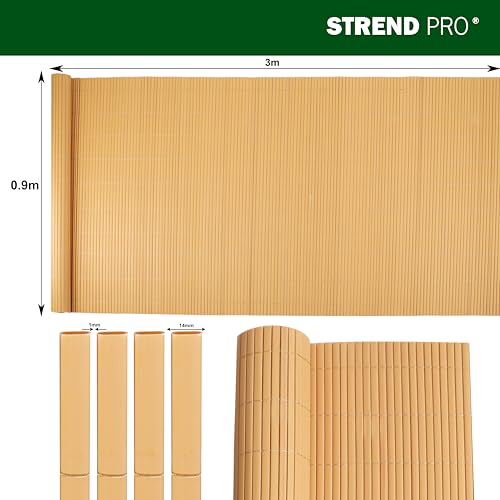 Protección visual de PVC STREND PRO resistente al viento y exterior texturizado bambú 6