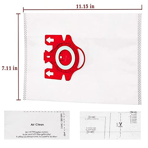 Honfa miele compact bag red for C1 C2 C3 Vcuum Bags Replacement Compact S200,S4000,S500, S600，S800 Series Vacuums Cleaners#9917710 Bags Efficiency Dustbags Kits(15Bags + 6 Filters) 2 Gallery Image