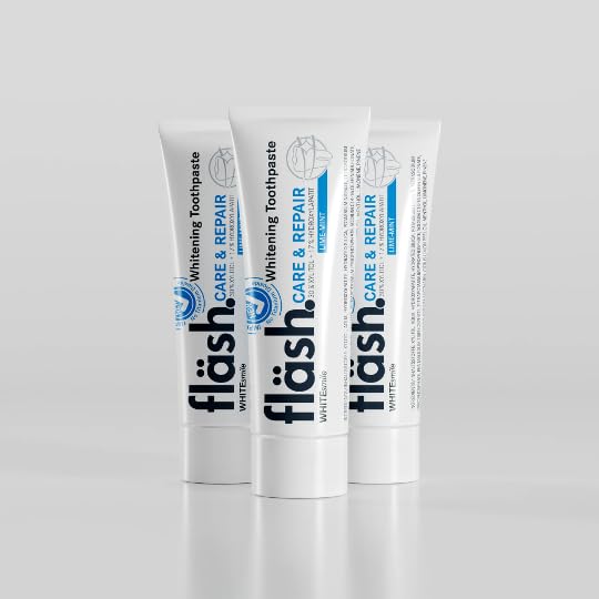 fläsh Limette-Minze: Whitening Toothpaste Zahncreme | 75 ml Tube | mit 30% Xylitol und 17% Hydroxylapatit für den doppelten Kariesschutz | 3er Pack