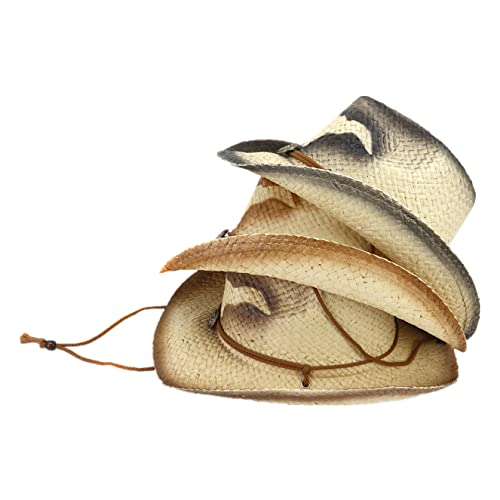 Sun Hat Mens Western Cowboy Hats Summer Straw Cap For Women Sombrero Beach Travel Outdoor Unisex Black #TOP6