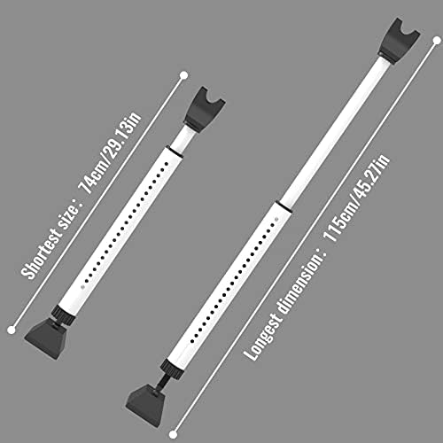 Door Security Bar, [New Version]Diyife 2 in 1 Adjustable Patio Door Lock, High Grade Iron Material Easily Interchangeable Caps, Door Stop Jammer for French Doors Patio Sliding Door Window