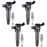 BDFHYK Ignition Coil Pack UF647 and Iridium Spark Plugs 92422 Compatible with Kia Optima